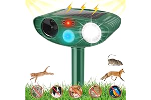 YWULY Katzenschreck für Garten Ultraschall Wasserdicht mit LED-Blitz und PIR-Bewegungssensor Katzenschreck für Garten Tierabwehr wirksam gegen Animal Scarer Katzen, Hunde, Füchse,Ratten,Marder