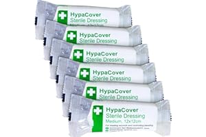 Safety First Aid Group HypaCover Sterile Dressing Bandage - White, Medium 12 x 12 cm (Pack of 6)