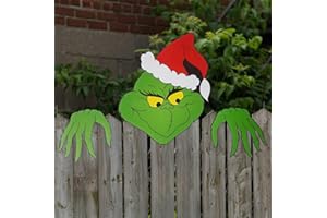 BIGTREE Christmas Yard Decorations Cute Fence Decorations Christmas Yard Signs Decoration Funny Quirky Inserts Character Outdoor