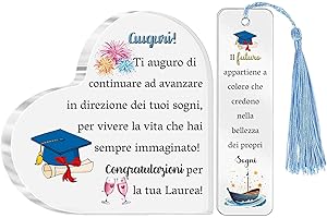 HZBLAZ Regali Laurea Donne degli Uomini Targhe e Cartelli Acriliche Segnalibri 2 Pezzi Set Regalo Graduazione Migliore amica Fratello Sorella Figlia Figlio Cugino Nipoti Personalizzato Incoraggiare Ricordo