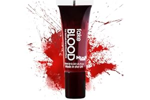 Fake Blood by Moon Terror (10ml) Special FX Halloween Makeup Washable Fake Blood Realistic Halloween Makeup for Face & Body, Special Effects Stage & Costume Prop for Scary Looks
