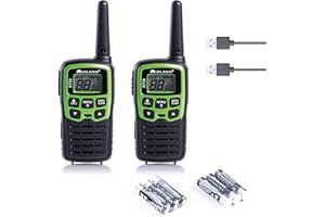 Midland - Walkie Talkie Bambini XT30 Ricaricabili USB, 2 Radio Ricetrasmittenti per Giochi da Esterno e Famiglia - 16 Canali PMR446 senza Licenza, 5H/6Km, 38 Toni CTCSS, VOX, SCAN, Batterie AAA, Clip