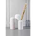 Craftribal's Modern Ceramic Flower Vase for Living Room, Flower Pots for Home Decoration, Home Decor, Line Vase (Set of 3PCS) White