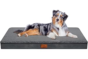 CozyLux Ortopedyczne legowisko dla psa 112 x 81 x 7,6 cm dla dużych psów, mata dla psów z pianki memory, poduszka dla psa z poszewką nadającą się do prania (kolor szary)