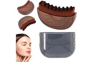 ‎FLOSSTY Aluvea Lymphatische Gesichtsbürste, Face Brush, Lymphatic Drainage Face Brush, Trockene Gesichtsbürste, Kinn- und Kieferformung, Gesichtsbürste für Lymphdrainage und Gesichtskontur (Braun 1 Stück)