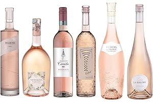 LA GRANDE VINOTHÈQUE Assortis de vins - Coffret Dégustation - 6 Vins Rosés du Sud de la France (Victorine l'Audacieuse, Belrose, Exhib, La Baume et Fleurs de Prairie) - 6 x 0.75 l