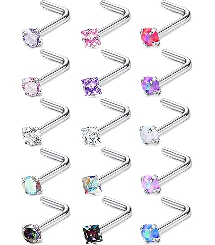 Piercing Nez Acier Inoxydable KGDUYC 60 Pcs De Piercing De Nez, Clou De Nez,Piercing Nez Acier Piercing Nez En Ligne