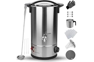 PEIXEN Fusor para Hacer Velas de 8l/10l/12l/15l, crisol eléctrico para derretir Velas, fundidor de Velas eléctrico Antiadherente, Acero Inoxidable, Kit Completo de Velas para Hacer Velas 15L