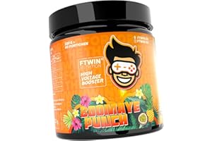 ‎EURHOVITAL FTWIN HIGH VOLTAGE BOOSTER | Für GAMER und E-SPORTLER | REFLEX – FOCUS – ENERGY – ENDURANCE | 320 g = 40 Portionen (320 g, Boomaye Punch)