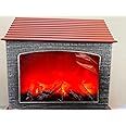 WBD Artificial LED Fireplace with Realistic Log Wood | USB and Battery Operated Portable Tabletoop | Burning Flame Simulation Effect for Decor, Mantelpiece