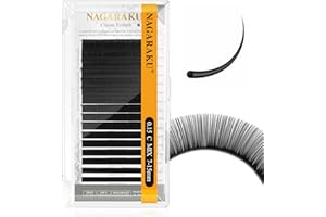 NAGARAKU Extensiones de Pestañas Individuales Clásico 1:1 Pestañas Pelo a Pelo Volumen Lashes Natural Blando Suave Wispy Singel Eyelash Extension Pestañas Postizas Negro 16 Filas(0.15mm C 7-15mm)
