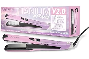 DEMELISS Saint Algue - Lisseur Vapeur TITANIUM V2.0 - Plaques Flottantes Aluminium - Vapeur Ultra Puissante - Lissage Professionnel Rapide - Protection Renforcée des Cheveux - Fonction Boucleur