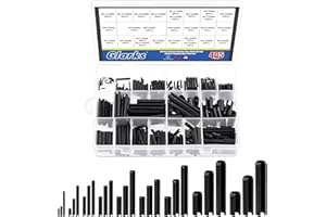 Glarks Assortiment de 405 goupilles à ressort fendues de 27 tailles M1,5 M2 M2,5 M3 M4 M5 M6 M8 M10 pour réparation automobile