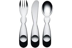 Alessi AM41S3 Alessini Set di Posate per Bambino in Acciaio Inossidabile 18/10, Lucido