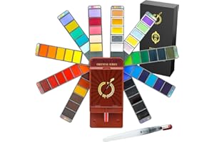 PINTURALE ARTS Pinturale Set Acquerelli Professionali, 56 Colori + Pennello Pittura | Per Artisti e per Dipingere