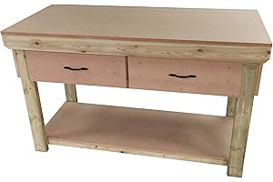 Arbor Garden Solutions Wooden workbench 18mm MDF top with drawers industrial heavy-duty garage storage table (V.1) (6ft)