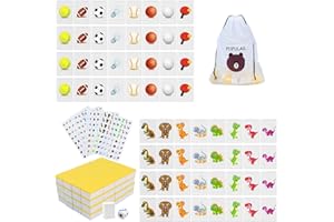 SENLINLIN Mahjong Spiel Große Steine, 65 Blöcke 30mm Mahjong Seaside Escape Spiel, mit DIY Aufklebern, für Familie Erwachsene und Kinder