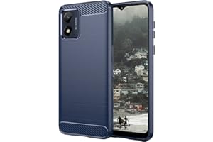 PIXFAB For Motorola E13 Case, [Slim Fit] Shockproof Brushed Carbon Fibre [Protective Case] Cover, Gel Rubber Phone Case For Motorola Moto E13 - Blue