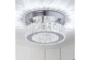 ‎FRIXCHUR FRIXCHUR Moderne Kristall Kronleuchter Kleine LED Kristall Deckenleuchte für Esszimmer Schlafzimmer Wohnzimmer Flur (Kühl Weiß) ﻿