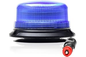 ETUKER 12V 24V Gyrophare Magnétique LED Bleu 3Flashs Lumineux led clignotant Ramp Gyrophare Stroboscopique camion Agricole Voiture