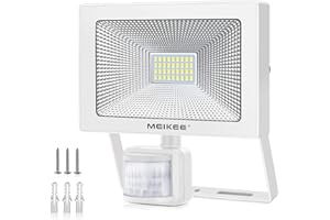 MEIKEE Black Outdoor Security Lights with Motion Sensor 35W 3000 Lumen Super Bright LED PIR Motion Light IP66 Waterproof LED Flood Lights 6500K Daylight White for Garden Backyard Garage Doorways