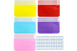 CHRI Tasche Raccoglitore A6, Budget Binder A6 20 Pezzi A6 Formato 6 Fori Raccoglitore Sacchetto per contanti, Documenti, Ricevute, Archiviazione di carte