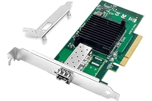 XZSNET 10G Netzwerkkarte mit Intel 82599EN Chip, 10GB PCI-E NIC im Vergleich zu Intel X520-DA1, Single SFP+ Port PCI Express X8 Ethernet Adapter, unterstützt Windows/Windows