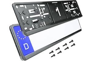 AUTODROMO Kennzeichenhalter - Nummernschildhalterung Auto – für Kennzeichen - 2X Set Kennzeichenhalterung - Kfz-Kennzeichen in tiefem Schwarz - Hohe Qualität und Robust Für alle Auto Einfache Montage