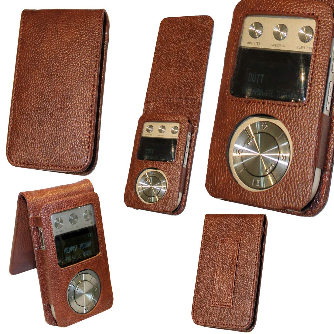Zaoma Flip Case Cover Pouch Screen Protector Compatible for Saregama Carvaan Go - Digital Audio Player - Brown