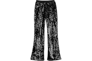 LOLANTA Mädchen Paillettenhose, glitzernde Disco Schlaghose, Party und Hip Hop Tanzbekleidung