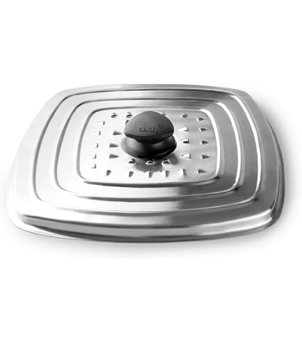 Woll Couvercle En Verre De Sécurité Rond 22 Cm - Bouton Ventilation - Bordure Inox - Jusqu'à 250°C