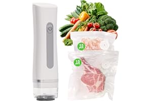 Arkyomi Mała, ręczna zgrzewarka próżniowa do żywności, z 30 workami próżniowymi, mini zgrzewarka próżniowa, przenośna ręczna zgrzewarka próżniowa do jedzenia (biała)