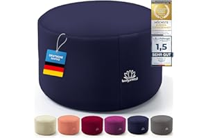 Body & Mind® Coussin de Yoga Coussin de Sol pour la méditation et Le Yoga ; Housse Lavable et Rembourrage Respirant de qualité supérieure ; Hauteur d'assise 19 cm