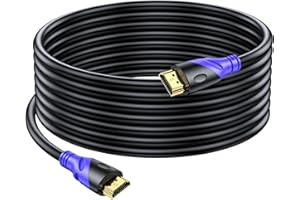 Rommisie Câble HDMI 4K/60HZ 7m (HDMI 2.0, 18 Gbit/s) Connecteurs Plaqués or Ultra Haut Débit, Retour Audio Ethernet, Compatible avec Blu - Ray, Playstation, Ordinateur Portable, PS34/5, PC, HDTV