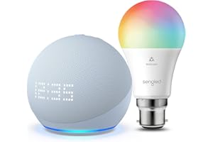 AMAZON Echo Dot (5th generation, 2022 release) with clock | Cloud Blue + Sengled LED Smart Light Bulb (B22), Works with Alexa - Smart Home Starter Kit
