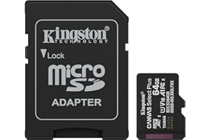 Kingston Canvas Select Plus microSD Memory Card 64GB microSDXC Gen3 100MB/s A1 Card + Adapter - SDCS3/64GB
