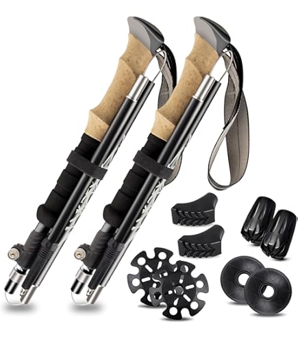 Victoper Wanderstöcke 2er Set - Leicht Mit Korkgriff, 7075 Aluminium