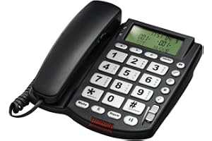 Multifunktionell telefon med stora knappar och stor skärm med nummerpresentation