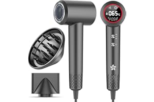 HZD Seche Cheveux Professionnel avec Diffuseur, Sèche Cheveux Ionique, Seche Cheveux à 400 Millions Plasma, Moteur sans Balais de 110 000 tr/min pour un Séchage Rapide, 57 dB à Faible Bruit pour Voyage