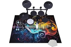JAEVKWZY Alfombra Electrónica de Batería 120 x 80 cm Alfombra para Batería Tambor Alfombras de Batería Acústico Tambor Alfombrillas Insonorizada Antideslizantes para Instrumentos Musicales Antivibracion