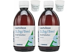 Lactulose Oral Solution 2X500ml + Free Tetra-Sole™ Measuring Cup: Constipation Relief with Free Measuring Cup: Powerful Laxative Works in 8 Hours (2x500ml)