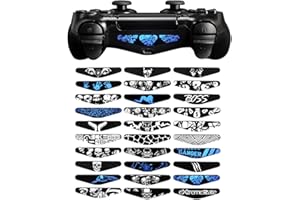 eXtremeRate 30 Pcs/Set Personized Controller Light Bar Decal for ps4 Remote Skins, Game Accessories Led Cover Sticker for ps4 Slim Pro Controller