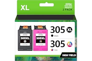 Glliter 305XL Druckerpatronen 305 für HP 305 XL kompatibel mit HP Deskjet 2820e 2800e 2700e 2710e 2720 2720e 4220e 4120e 4100 für HP Envy 6000 6020e 6032e 6420e 6432e Patronen (Schwarz, Farbe)