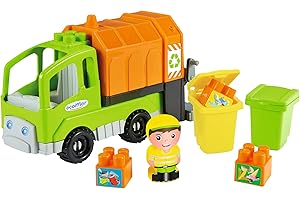 Jouets Ecoiffier - 3350 - Camion Poubelle Abrick - Jeu de Construction pour Enfants - Dès 18 Mois – Fabriqué en France, Vert