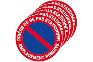 TK THERMALKING autocollant interdiction de stationner – stationnement interdiction – emplacement réservé- sticker en plastique 21x21cm (5) rouge