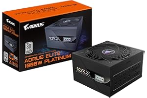 GIGABYTE Aorus Elite P1000W Power Supply - PCIe 5.0, 80 Plus Platinum, Fully Modular Design, wentylator 120 mm, kompatybilny z ATX 3.0, wtyczka EU