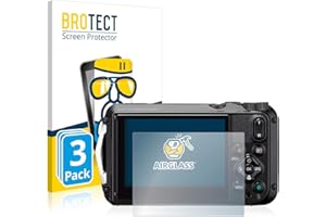 BROTECT Protective Glass Film for Ricoh WG-6 (Pack of 3) Tempered Glass Screen Protector [Extremely Scratch-Resistant 9H, Anti-Fingerprint, Ultra Transparent]