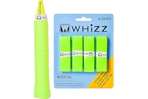 BAIHUALIN Whizz Badminton Tennis Racquet Grip Tape 4 Pcs Premium Anti Slip Self-Adhesive Squash Pickleball Overgrips - Tacky/Fast Dry/Soft Feel with Finishing Tape