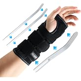 AGPTEK Wrist Brace Carpal Tunnel, Wrist Splint with Tendonitis Support | 3 Removable Aluminium Splints, Sprains, Strains and