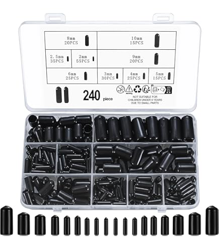 150 stuks Rubber eindkappen 2mm ID Rubber doppen, Rond